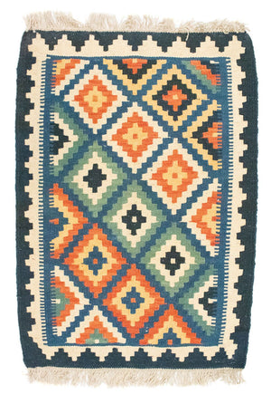 Kelim-tæppe - orientalsk - 90 x 60 cm - blå