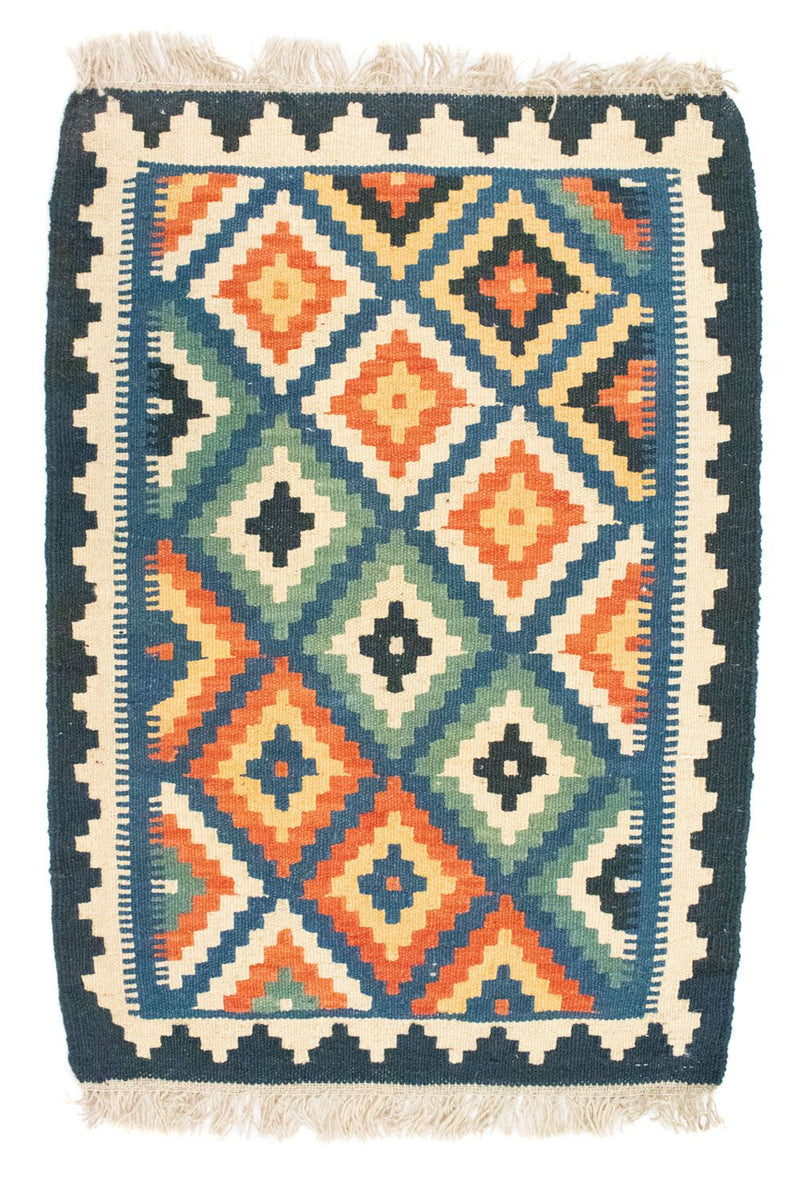 Kelim-tæppe - orientalsk - 90 x 60 cm - blå