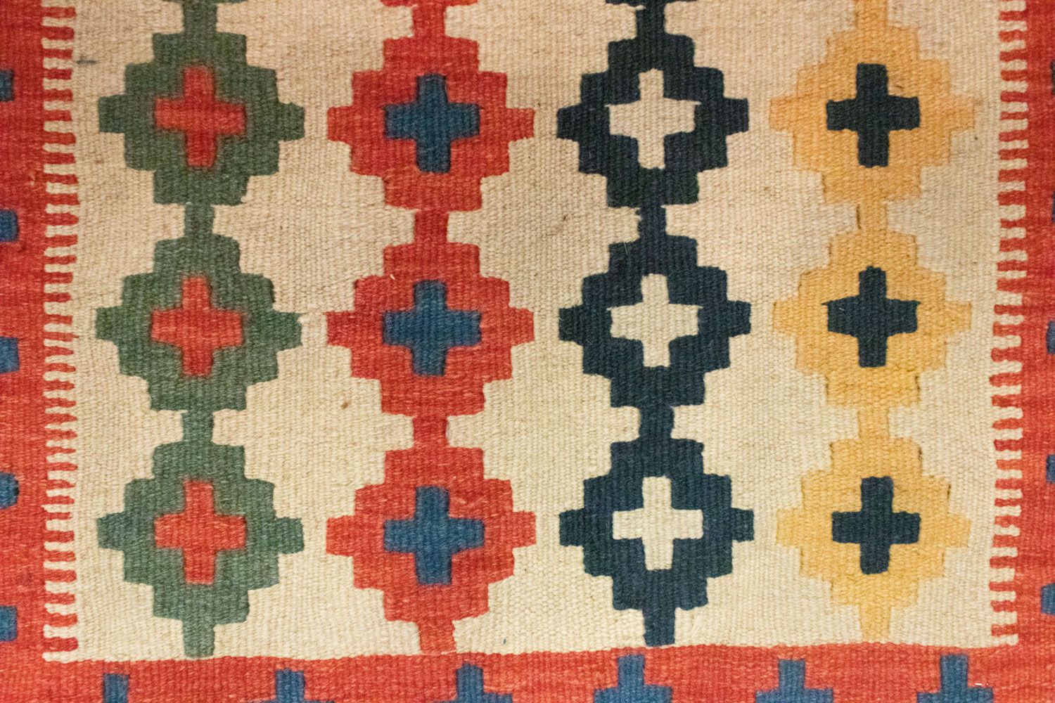 Kelim-tæppe - orientalsk - 90 x 60 cm - beige