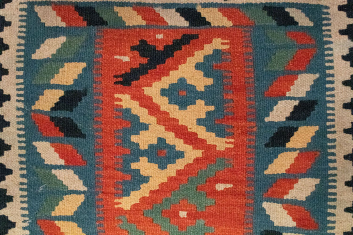 Kelim-tæppe - orientalsk - 87 x 60 cm - blå