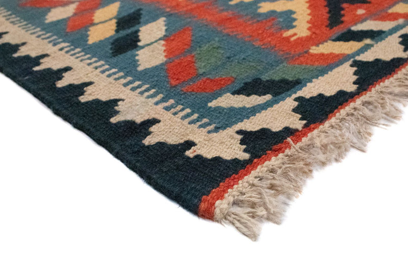 Kelim-tæppe - orientalsk - 87 x 60 cm - blå