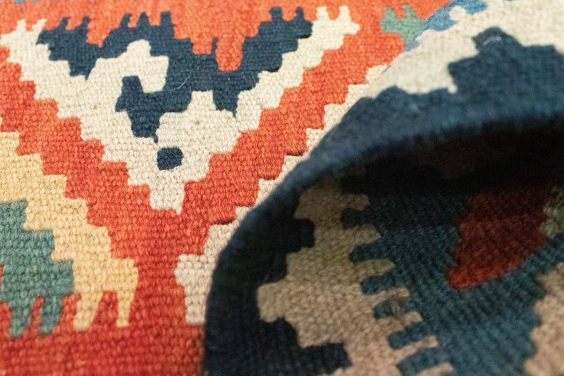 Kelim-tæppe - orientalsk - 87 x 60 cm - blå
