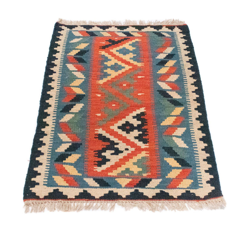 Kelim-tæppe - orientalsk - 87 x 60 cm - blå