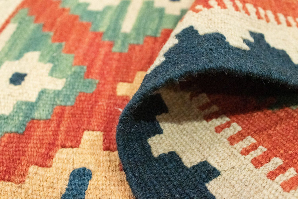 Kelim-tæppe - orientalsk - 92 x 62 cm - flerfarvet