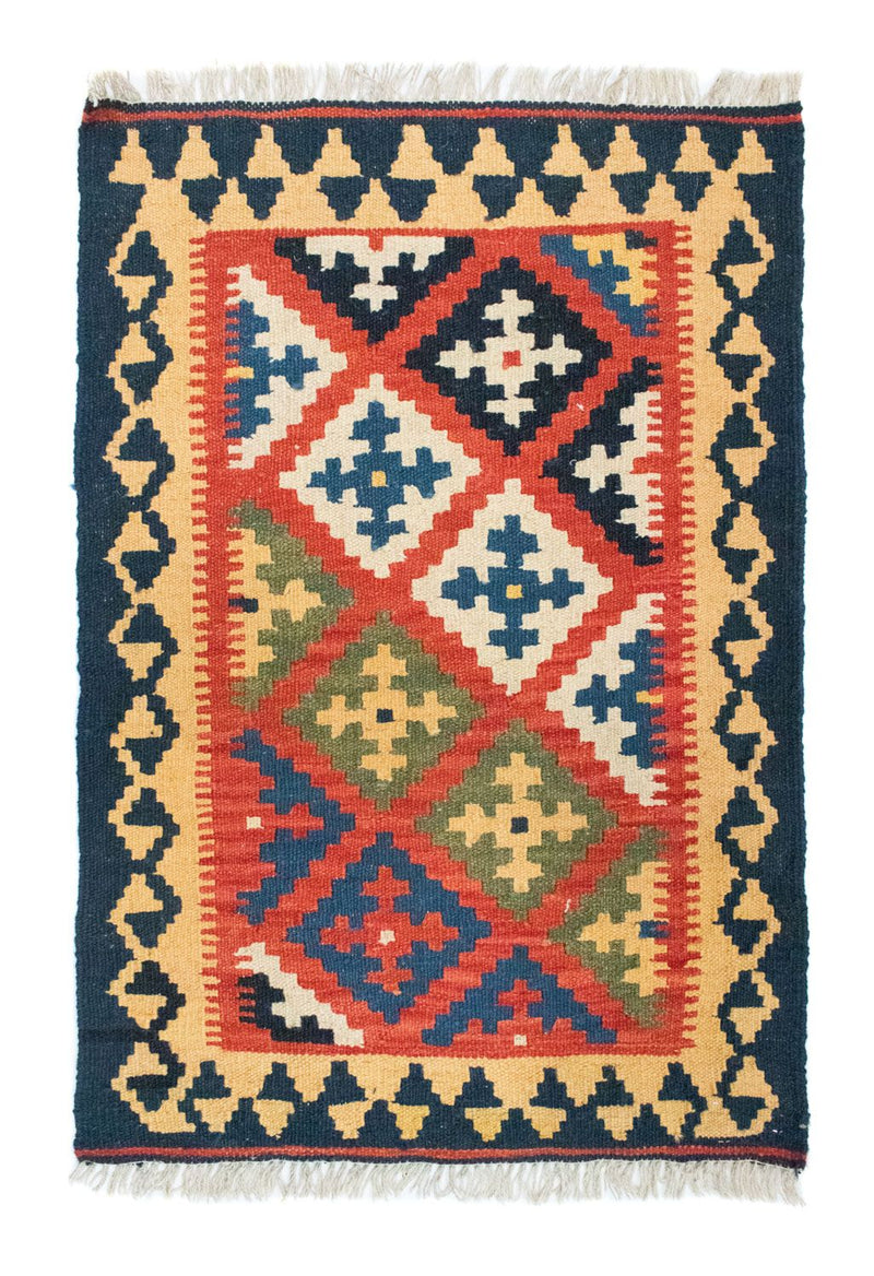 Kelim-tæppe - orientalsk - 90 x 62 cm - orange