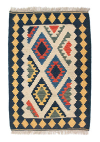 Kelim-tæppe - orientalsk - 97 x 66 cm - beige