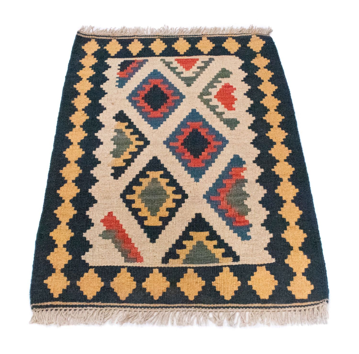Kelim-tæppe - orientalsk - 97 x 66 cm - beige