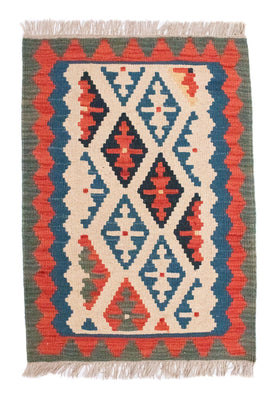Kelim-tæppe - orientalsk - 90 x 65 cm - beige