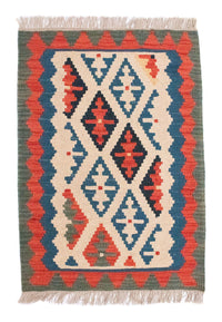 Kelim-tæppe - orientalsk - 90 x 65 cm - beige