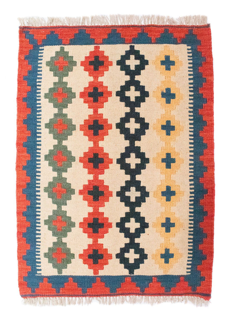 Kelim-tæppe - orientalsk - 86 x 62 cm - beige
