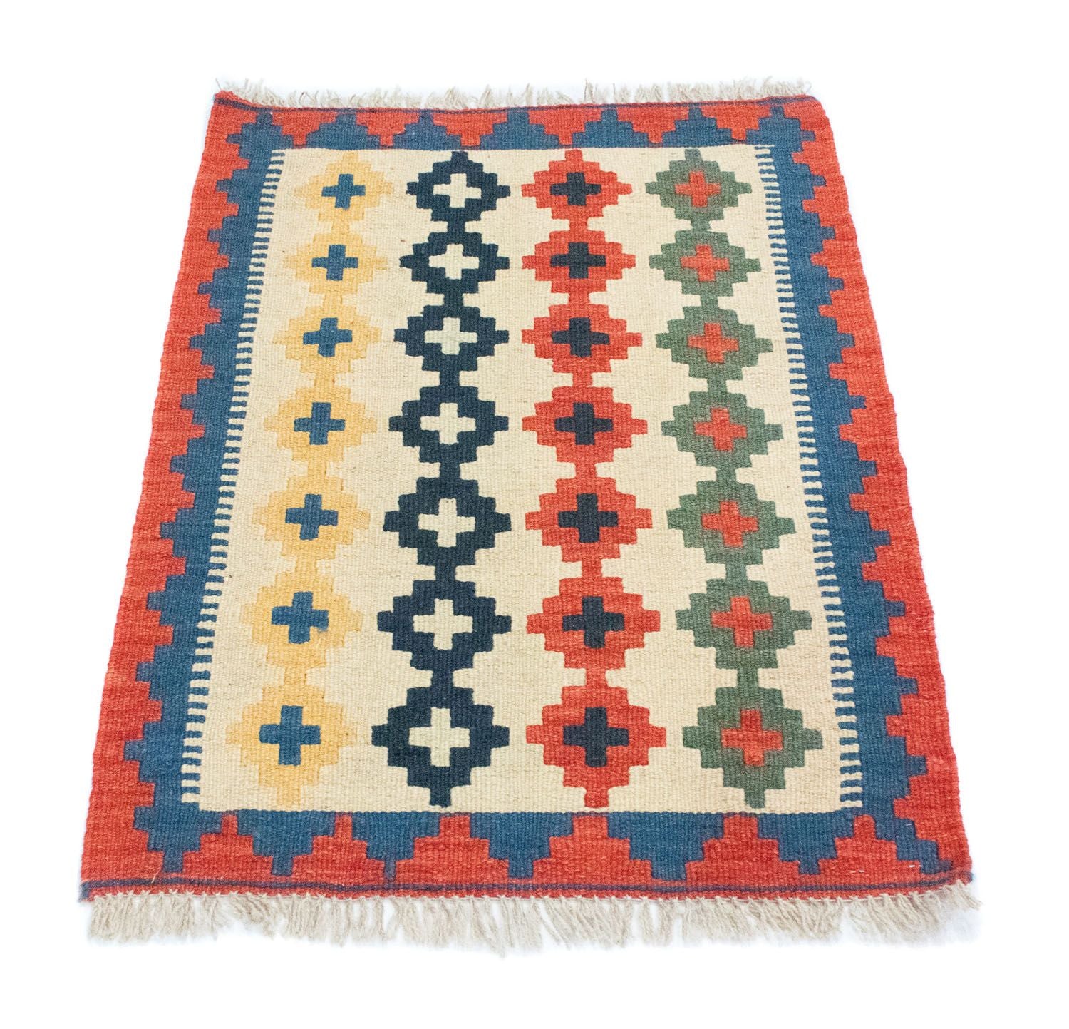 Kelim-tæppe - orientalsk - 86 x 62 cm - beige