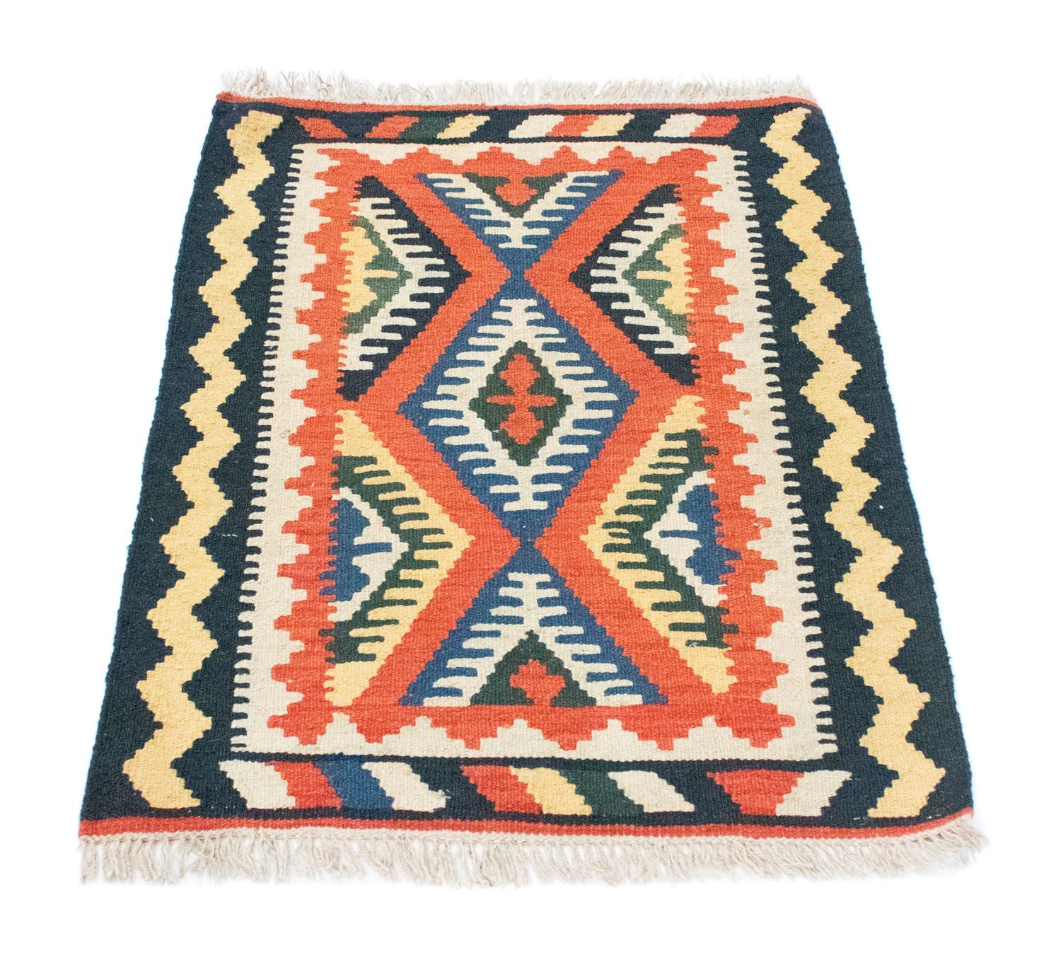 Kelim-tæppe - orientalsk - 90 x 65 cm - orange
