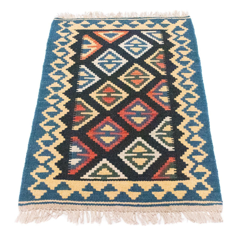 Kelim-tæppe - orientalsk - 90 x 60 cm - blå
