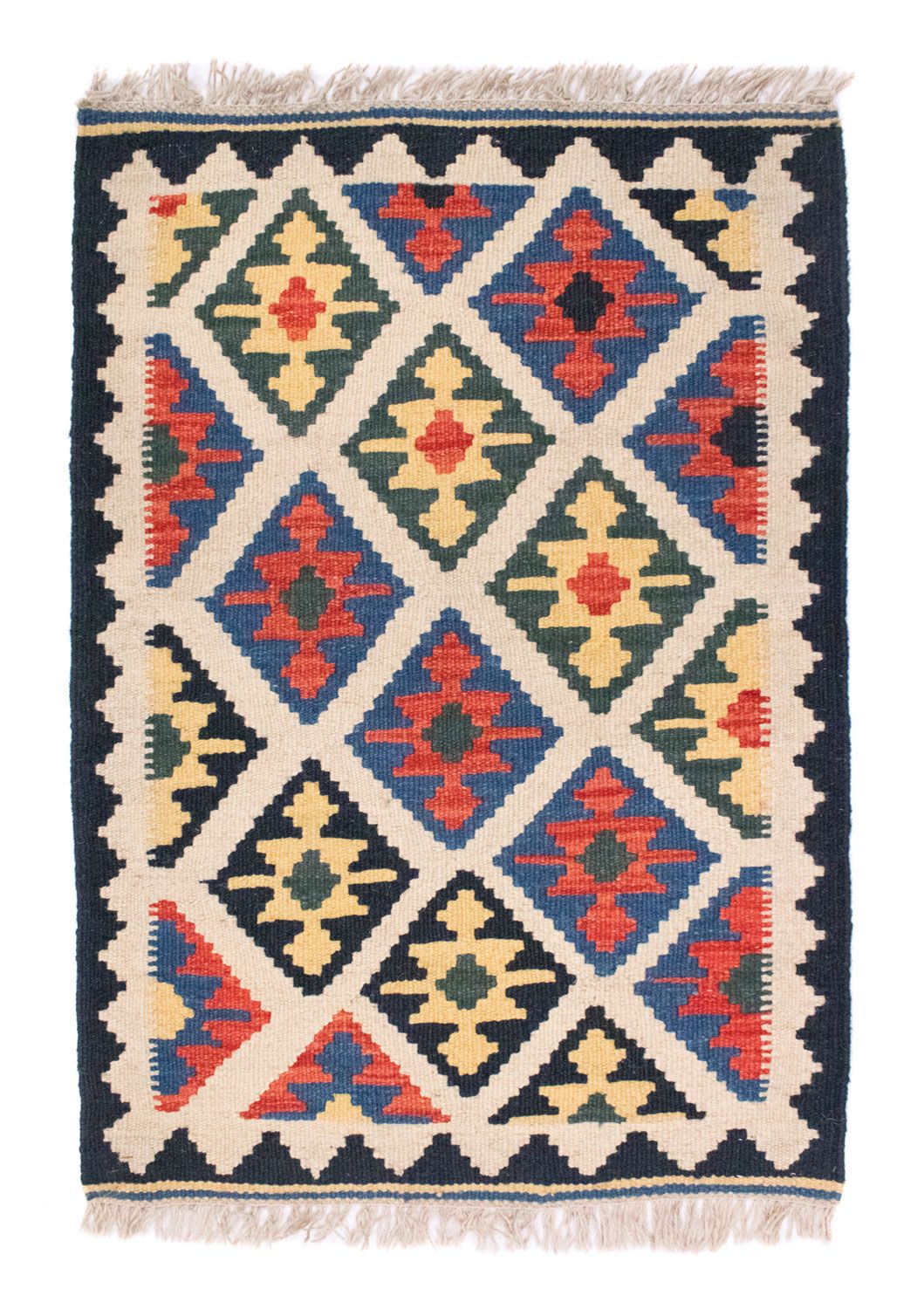 Kelim-tæppe - orientalsk - 88 x 63 cm - beige