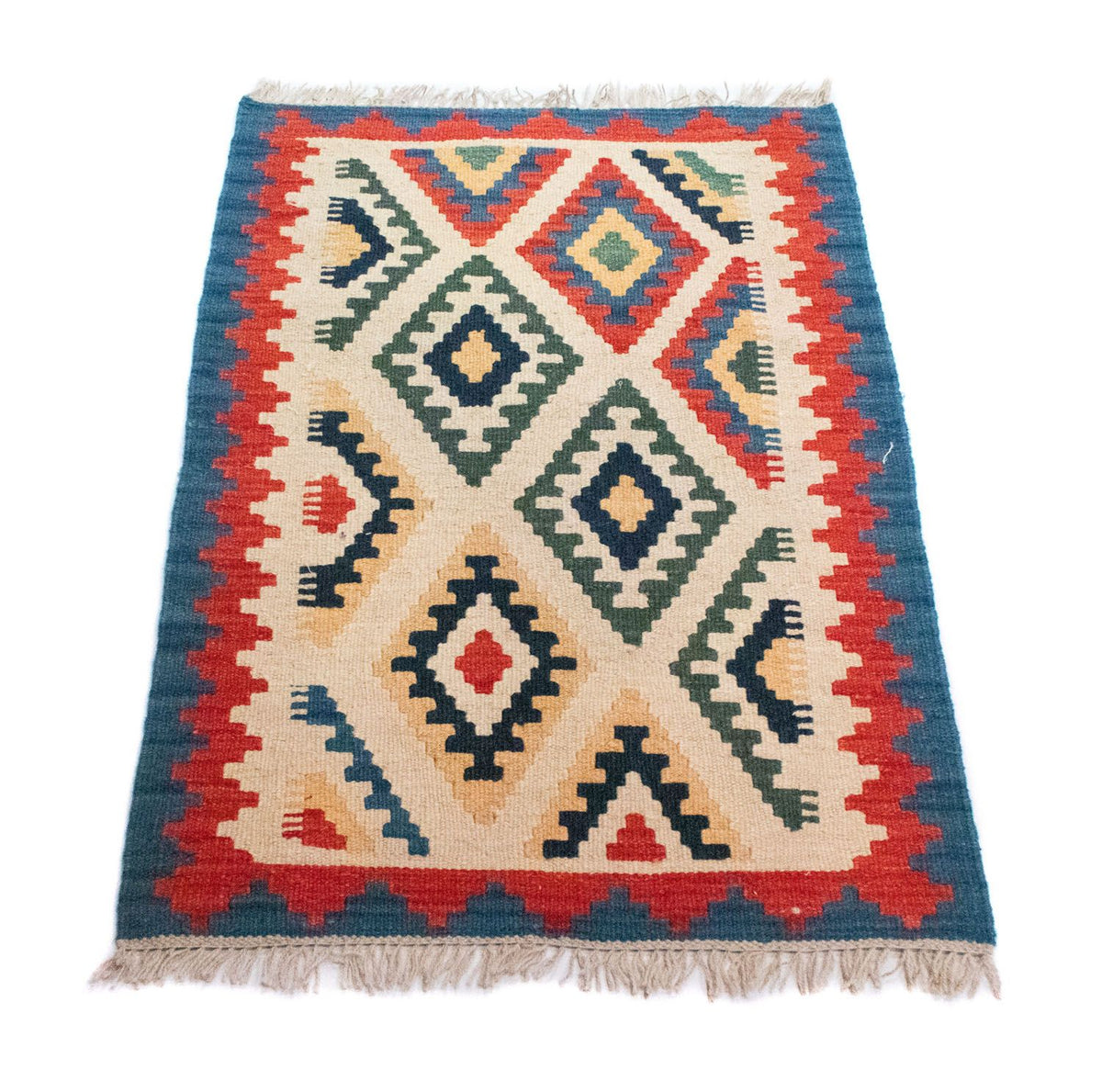 Kelim-tæppe - orientalsk - 88 x 61 cm - beige