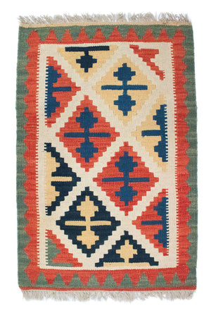 Kelim-tæppe - orientalsk - 93 x 61 cm - orange