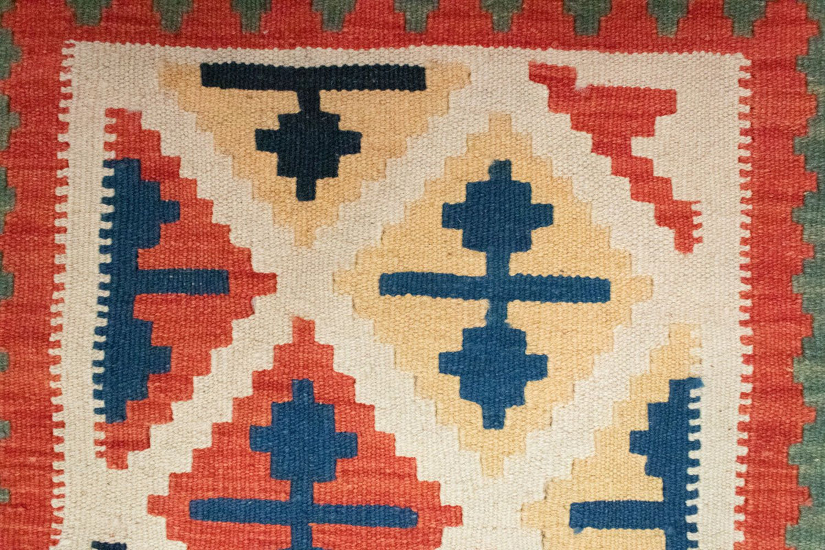 Kelim-tæppe - orientalsk - 93 x 61 cm - orange