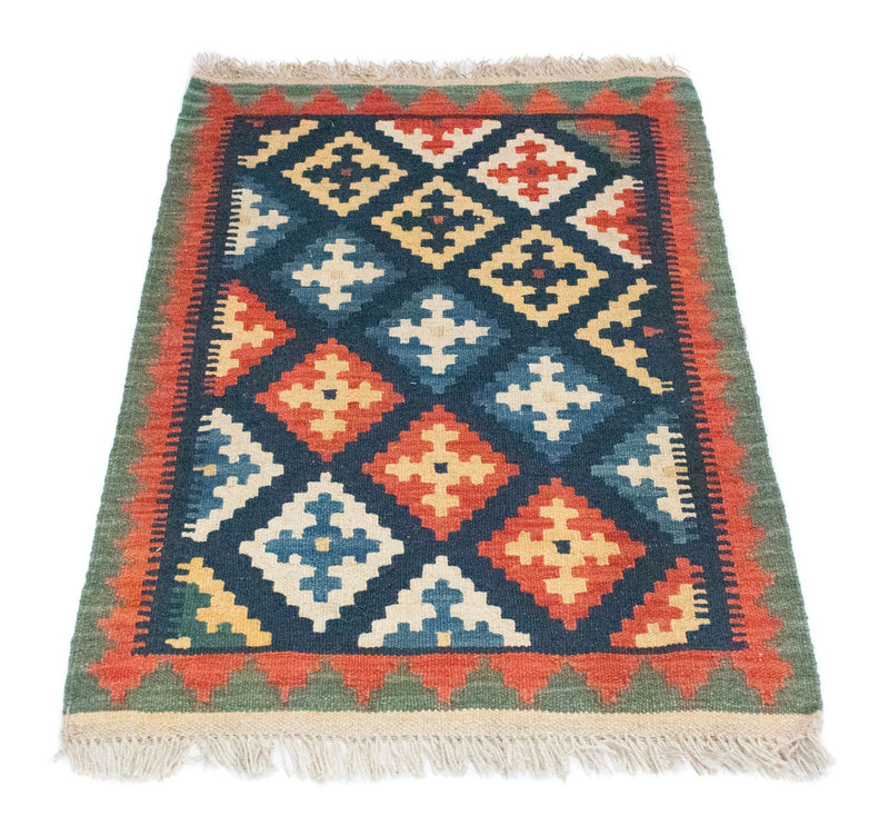 Kelim-tæppe - orientalsk - 95 x 65 cm - blå
