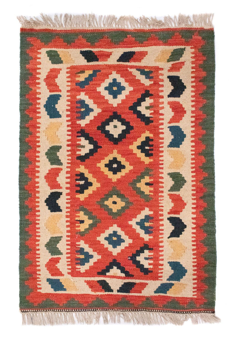 Kelim-tæppe - orientalsk - 95 x 65 cm - orange