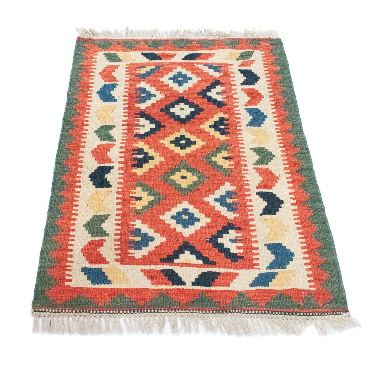 Kelim-tæppe - orientalsk - 95 x 65 cm - orange