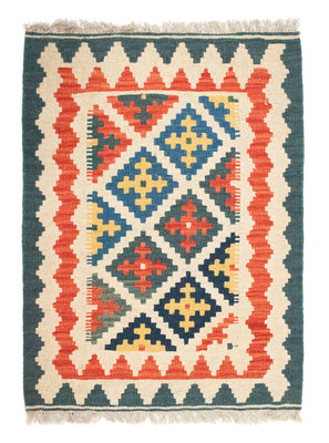 Kelim-tæppe - orientalsk - 89 x 67 cm - beige