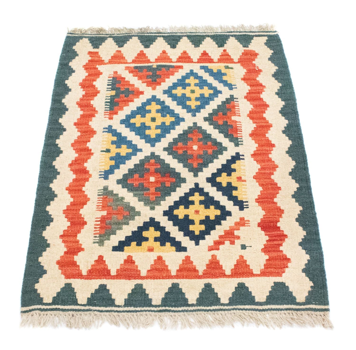Kelim-tæppe - orientalsk - 89 x 67 cm - beige