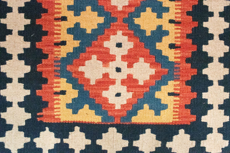 Kelim-tæppe - orientalsk - 89 x 60 cm - blå