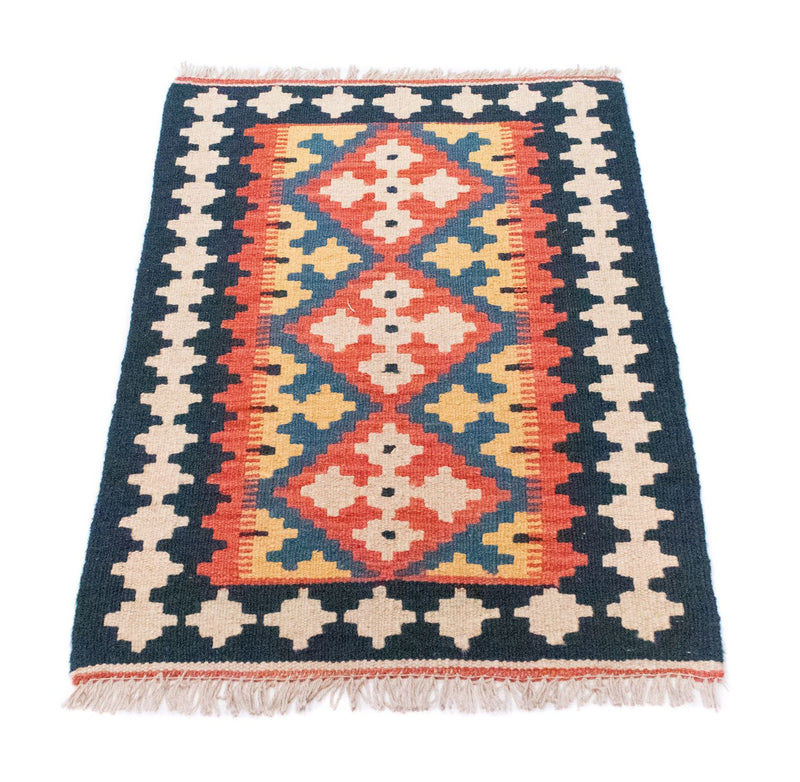 Kelim-tæppe - orientalsk - 89 x 60 cm - blå