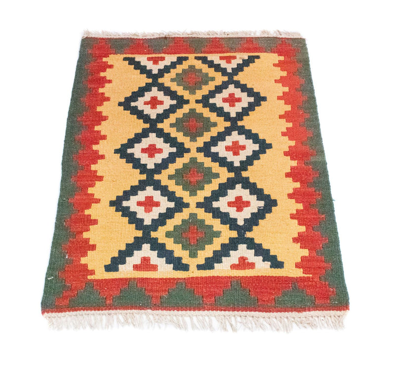 Kelim-tæppe - orientalsk - 83 x 62 cm - gul