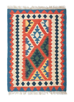Kelim-tæppe - orientalsk - 93 x 67 cm - blå