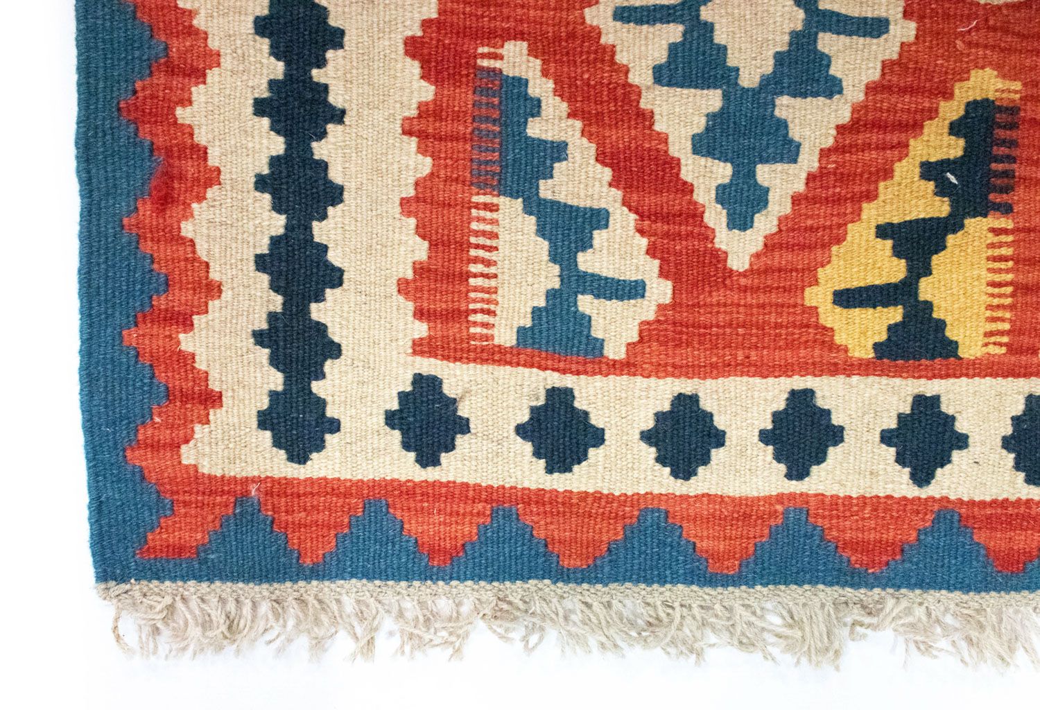 Kelim-tæppe - orientalsk - 93 x 67 cm - blå