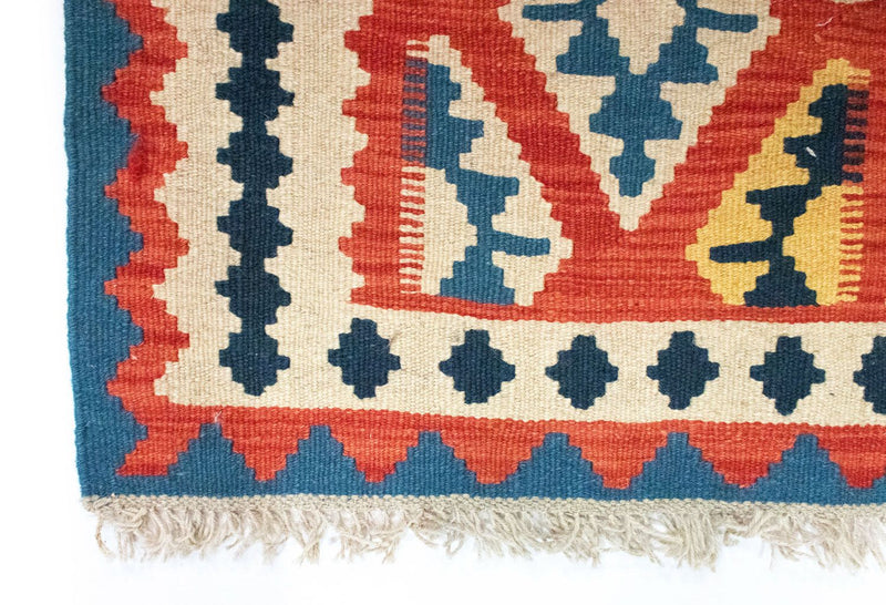 Kelim-tæppe - orientalsk - 93 x 67 cm - blå
