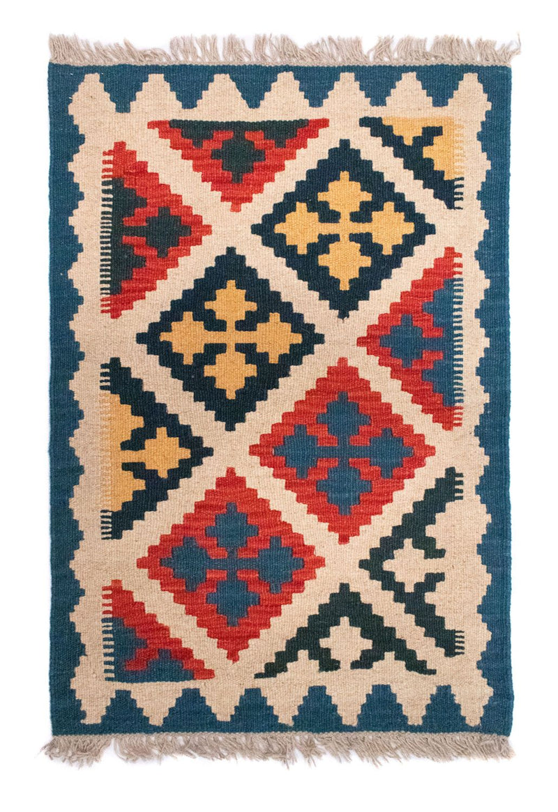 Kelim-tæppe - orientalsk - 90 x 60 cm - flerfarvet