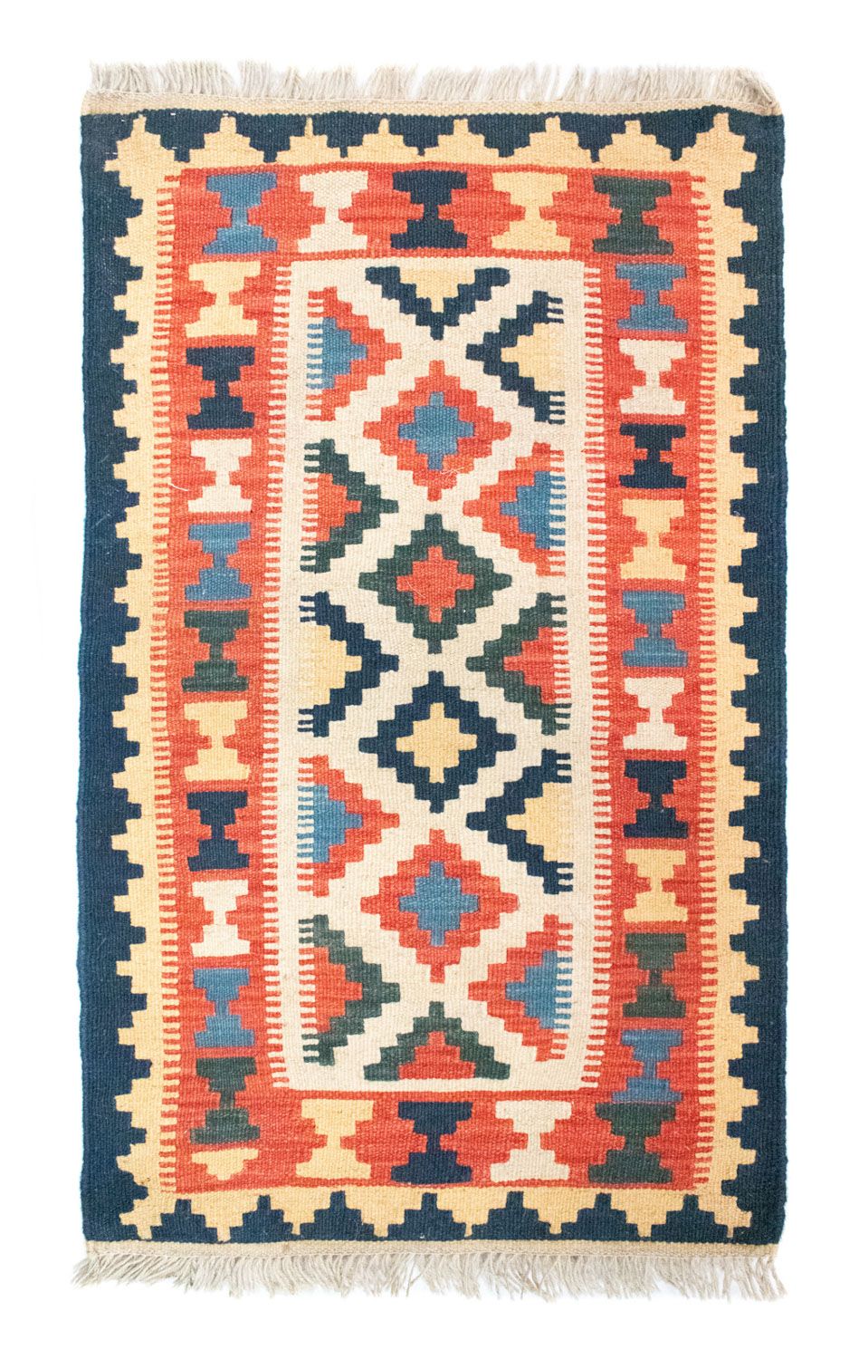 Kelim-tæppe - orientalsk - 101 x 63 cm - orange