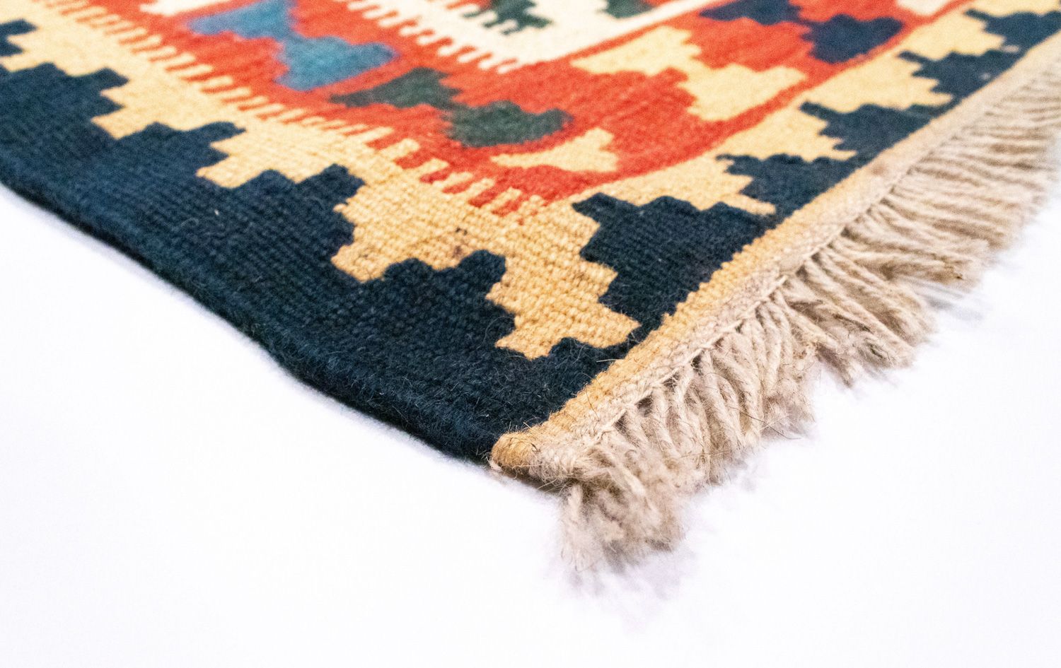 Kelim-tæppe - orientalsk - 101 x 63 cm - orange