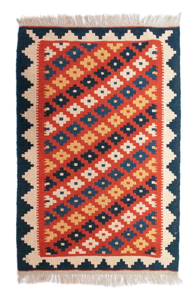 Kelim-tæppe - orientalsk - 98 x 65 cm - orange