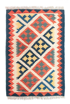 Kelim-tæppe - orientalsk - 95 x 65 cm - orange