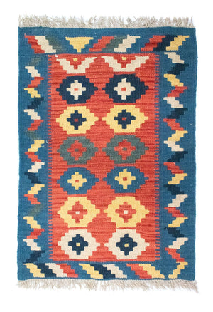 Kelim-tæppe - orientalsk - 87 x 62 cm - orange