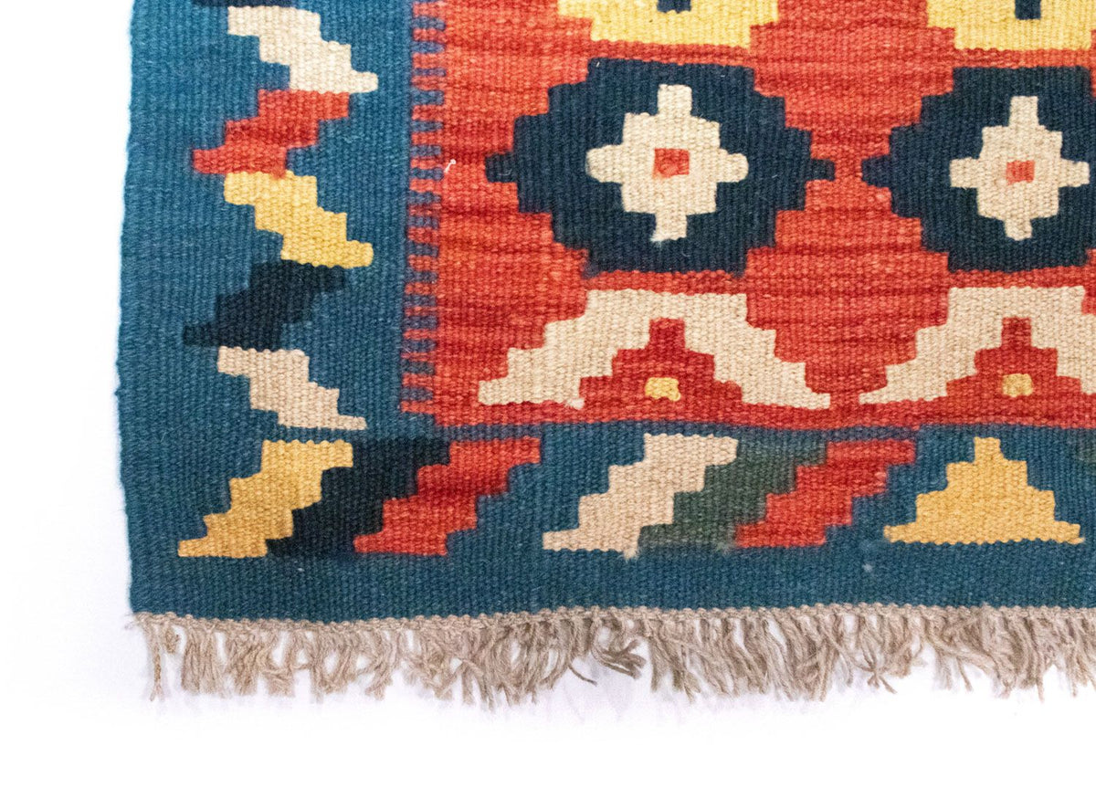 Kelim-tæppe - orientalsk - 87 x 62 cm - orange