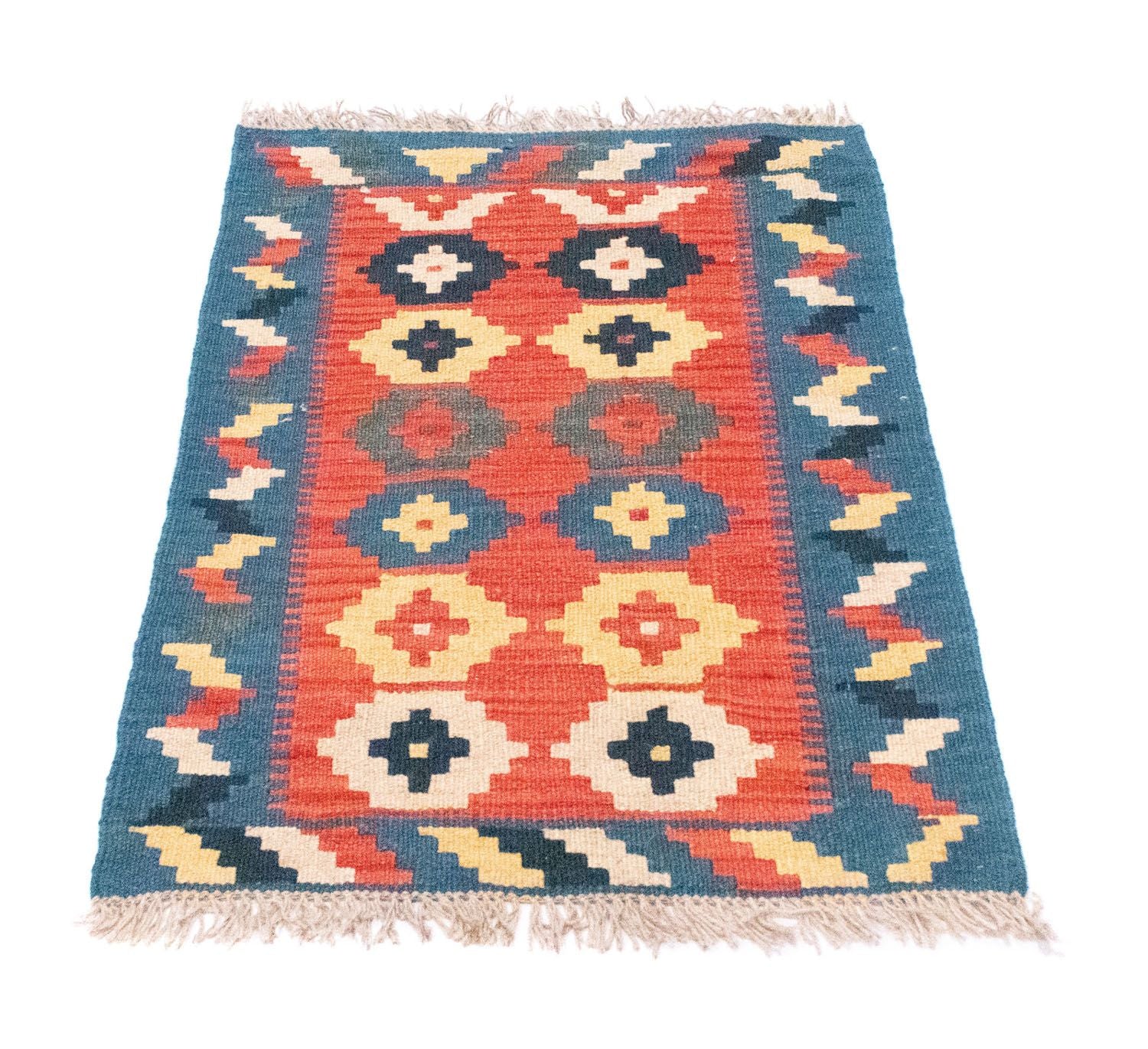 Kelim-tæppe - orientalsk - 87 x 62 cm - orange