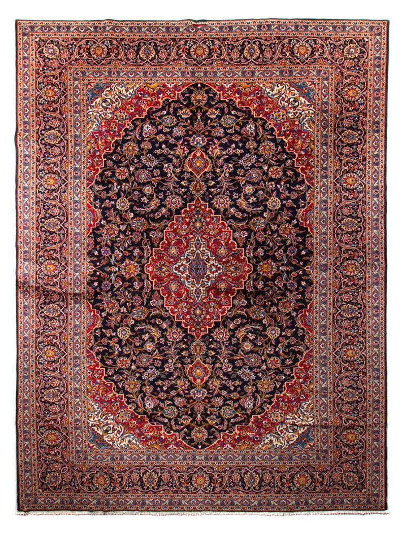 Persisk tæppe - Keshan - 425 x 318 cm - mørkeblå
