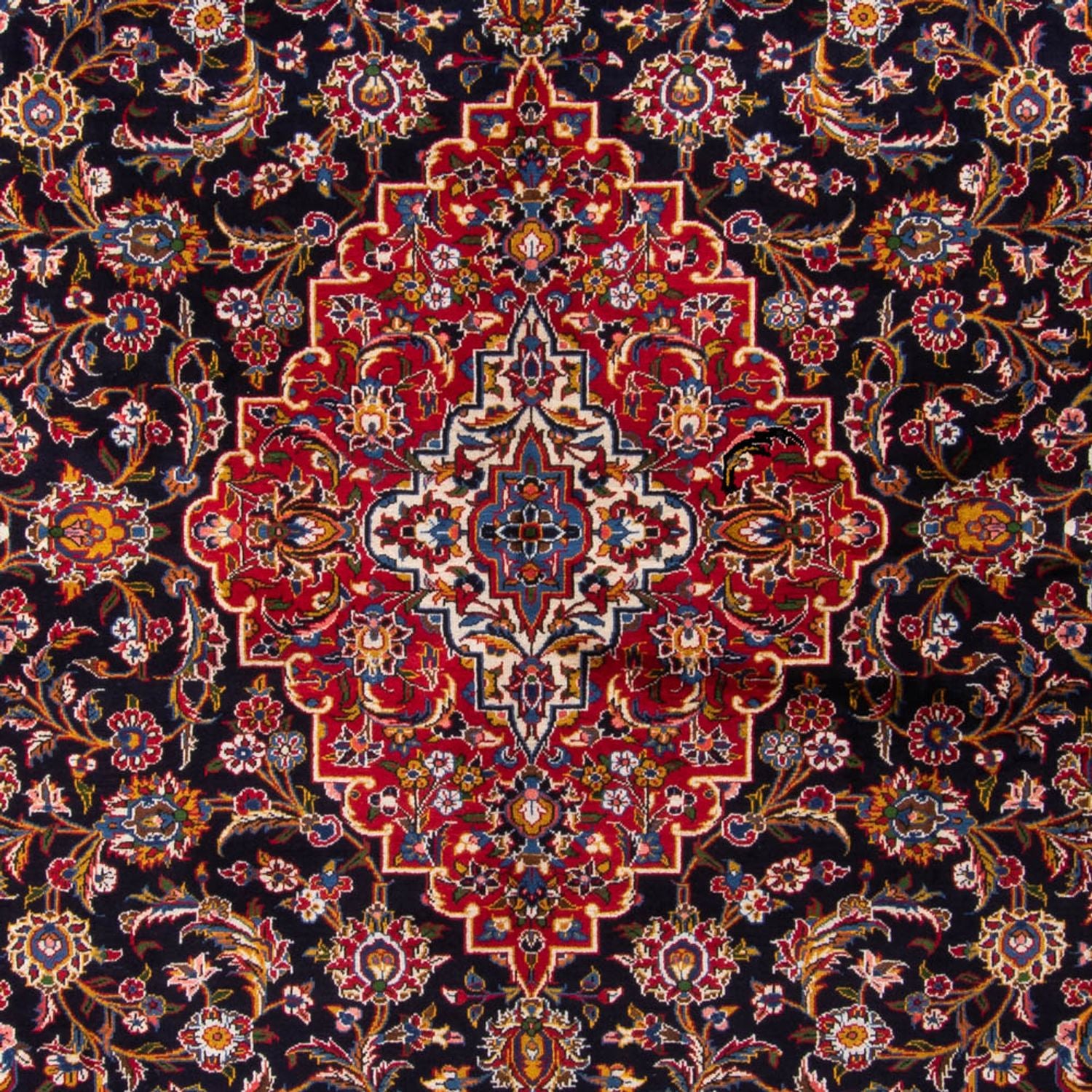 Persisk tæppe - Keshan - 425 x 318 cm - mørkeblå