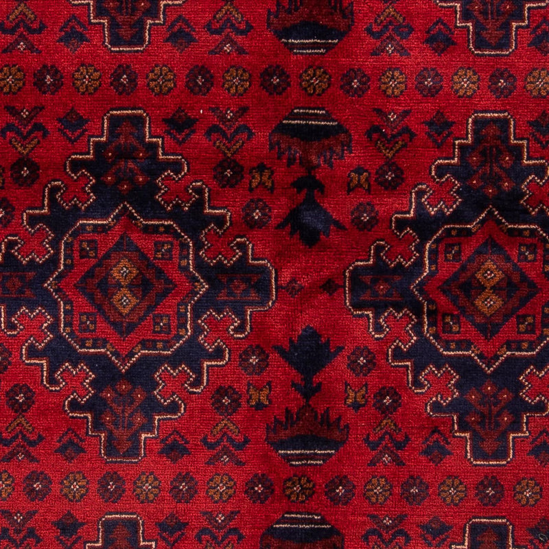 Afghansk tæppe - Kunduz - 192 x 128 cm - mørkerød