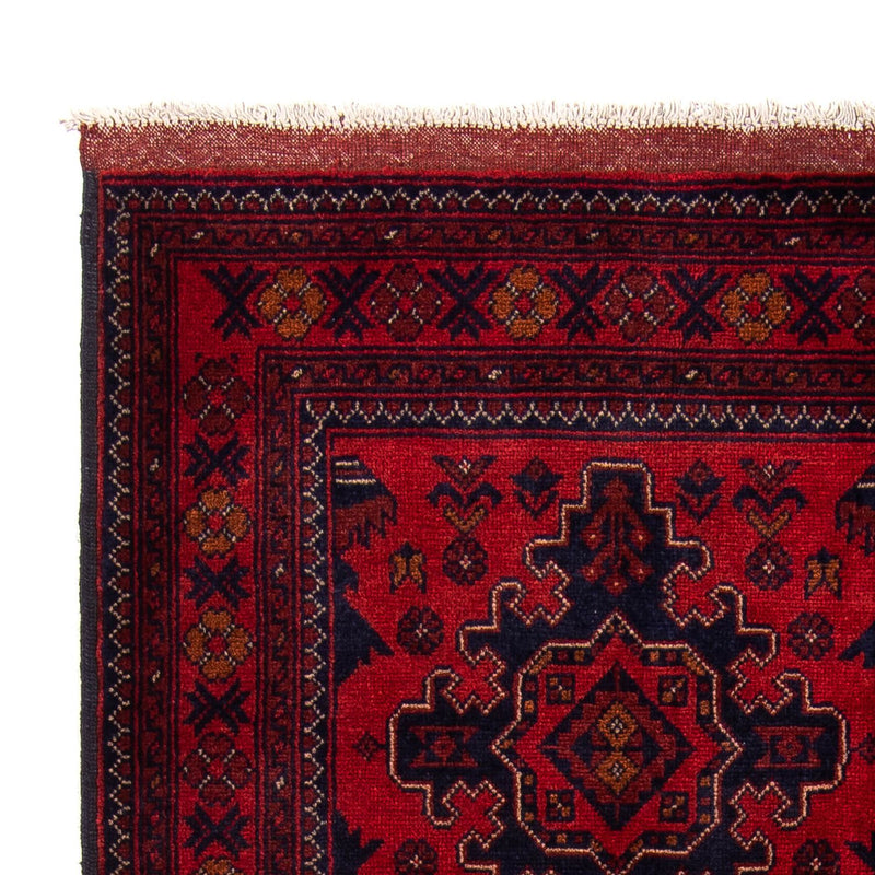 Afghansk tæppe - Kunduz - 192 x 128 cm - mørkerød