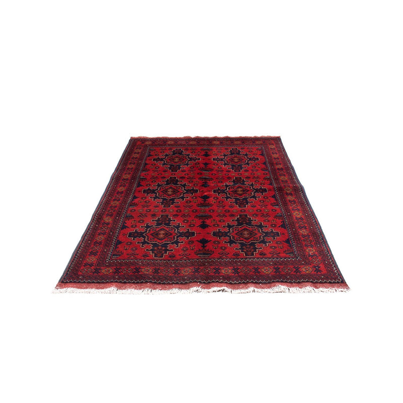 Afghansk tæppe - Kunduz - 192 x 128 cm - mørkerød
