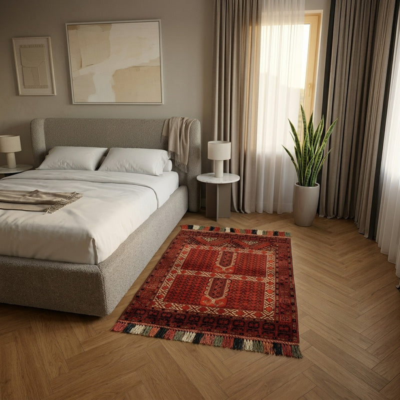 Afghansk tæppe 118x174cm - Orientalsk tæppe - rust
