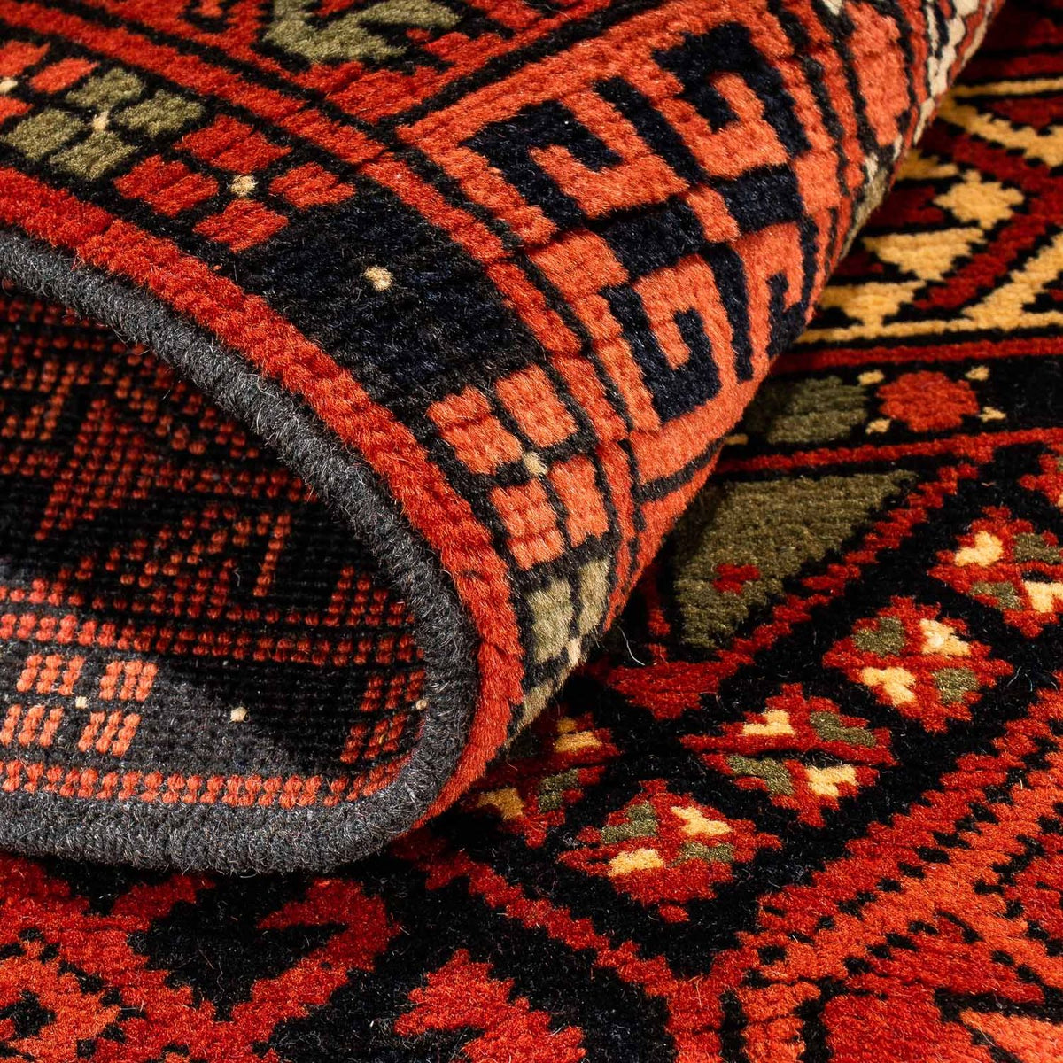 Afghansk tæppe - 174 x 118 cm - rust