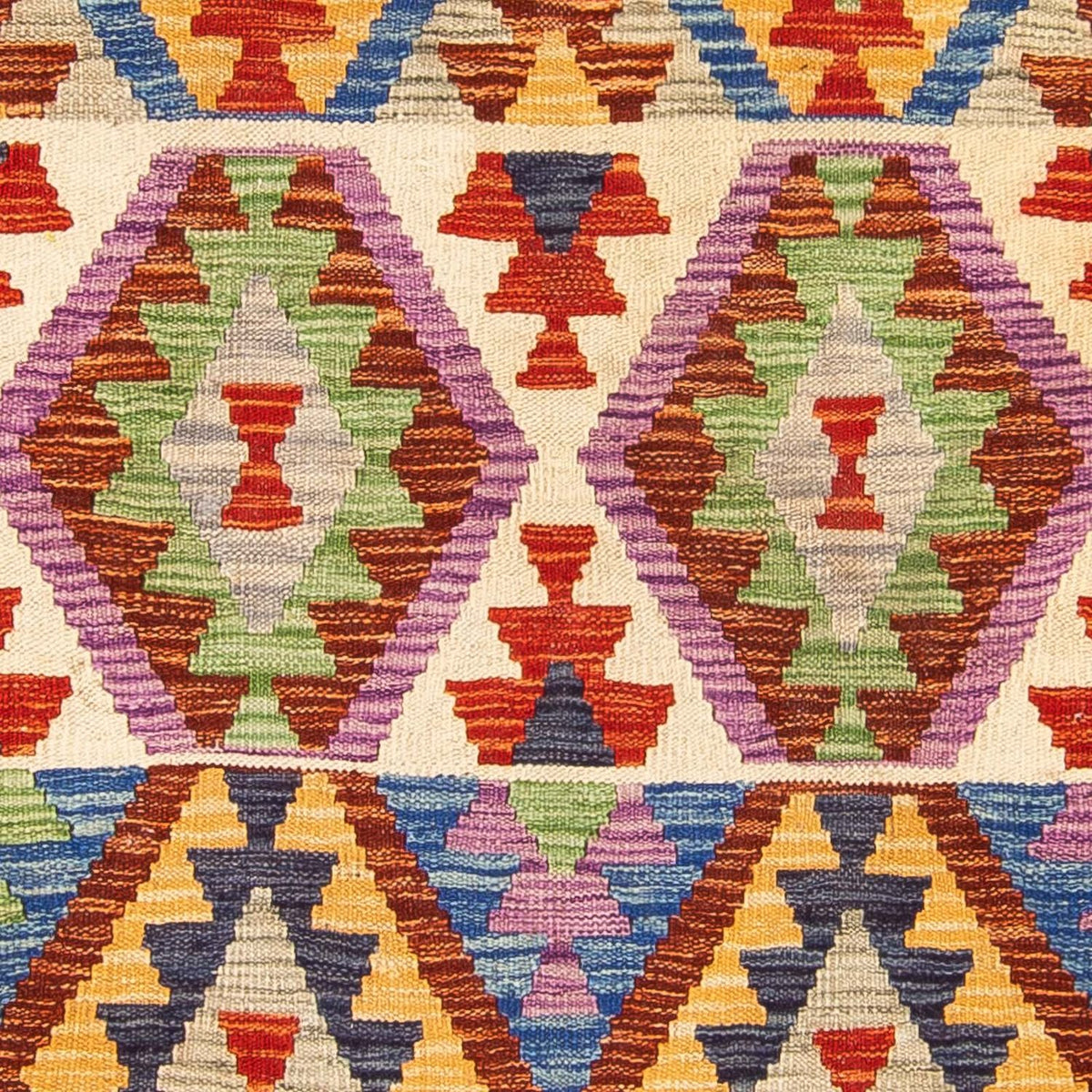 Løber Kelim Carpet - Splash - 305 x 81 cm - beige