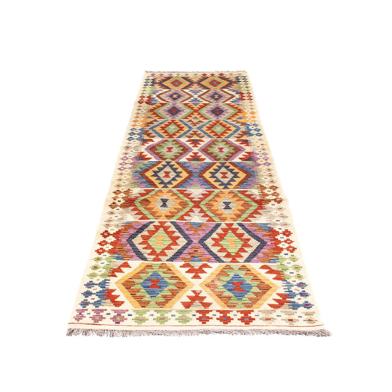Løber Kelim Carpet - Splash - 305 x 81 cm - beige