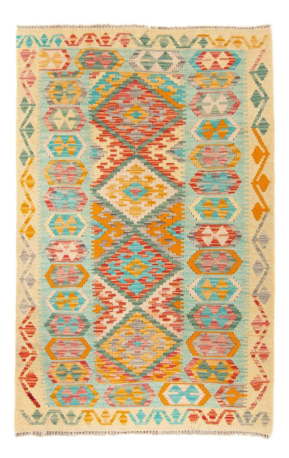 Kelim Carpet - Splash - 161 x 105 cm - flerfarvet